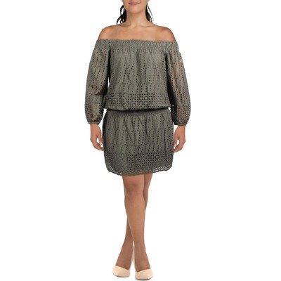 

Женское зеленое платье прямого кроя с люверсами Nicole Miller  BHFO 8375, Olive