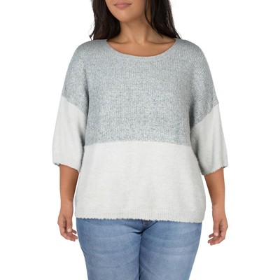 Женский серый удобный свитер с круглым вырезом Belldini Womens Plus 1X BHFO 2919