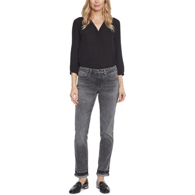 Джинсы до щиколотки NYDJ Womens Black Denim Girlfriend 6 BHFO 9233