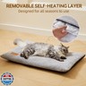 TIMSUNBER Self Warming Cat Bed Self Heating Pad 29 x 19 inch Thermal Pet mat for Indoor Outdoor Pets Double Filled Cat Mat with Washable Removable Cover Non-Slip Bottom (Light Gray)