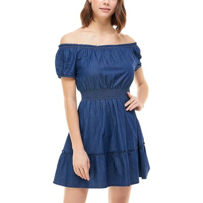 

Женское хлопковое мини-платье с расклешенной юбкой Rosie Harlow для подростков BHFO 6372, Indigo 19
