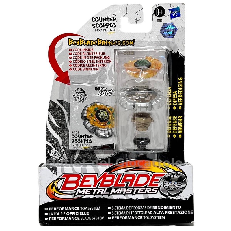 Original Hasbro Beyblade Metal Masters Counter Scorpio Kreisel Abwehr 145d