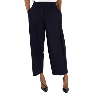 Pre-owned Chloé Chloe Blue Cropped Carrot Trousers