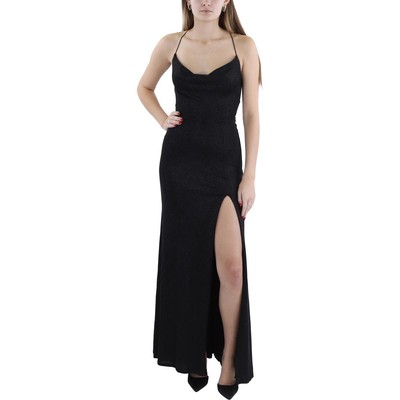 B. Darlin Womens Black Glitter Formal Evening Dress Gown Juniors 9/10 BHFO 3366