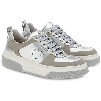 Salvatore Ferragamo Женские повседневные и модные кроссовки Cassina Low серого цвета 7446