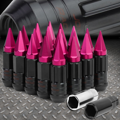 ОСТРОКОНЕЧНЫЙ КОЛПАЧОК ИЗ РОЗОВОЙ СТАЛИ С ШЛИЦЕМ, 16 ВЫСТУПОВ ОБОДА + 4 КОНТРГАЙКИ + КЛЮЧ M12X1,5 22 мм x 75 мм