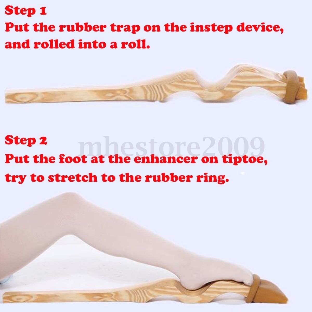 New Wooden Ballet Foot Stretcher Arch Enhancer Gymnastics Dance Elastic Band ST