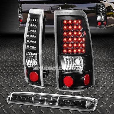 ЧЕРНЫЙ ПРОЗРАЧНЫЙ ПОЛНОСТЬЮ СВЕТОДИОДНЫЙ ЗАДНИЙ ФОНАРЬ + 3-Й СТОП-СИГНАЛ И ГРУЗОВОЙ ФОНАРЬ ДЛЯ 99-03 CHEVY SILVERADO/SIERRA