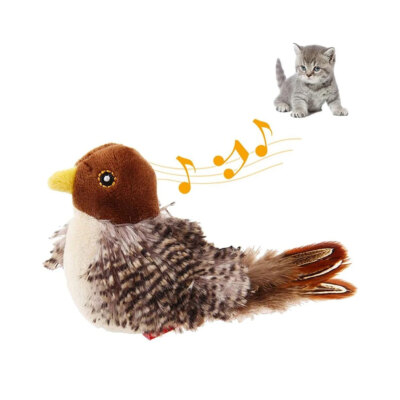 Interactive Cat Toy Lifelike Chirping Bird Toy Sound Simulated Electric Pet Fun