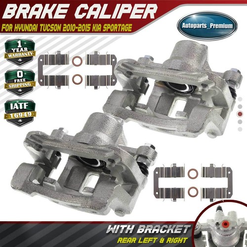2PCS Brake Caliper w/ Bracket for Hyundai Tucson Kia Sportage Rear Left