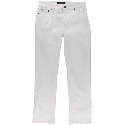 LRL Lauren Jeans Co. Женские белые джинсовые джинсы прямого кроя для похудения 16 BHFO 4473