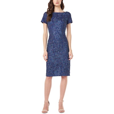 

JS Collections Женское синее коктейльное и вечернее платье с вышивкой  BHFO 3196, Blue multi