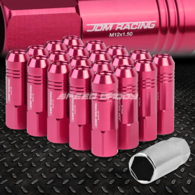 НАБОР ГАЕК JDM ИЗ РОЗОВОГО АЛЮМИНИЯ ОТКРЫТОГО ТИПА С 20 НАКОНЕЧНИКАМИ + АДАПТЕР M12X1,5 ДИАМЕТРОМ 20 ММ/ ВЫСОТОЙ 60 ММ