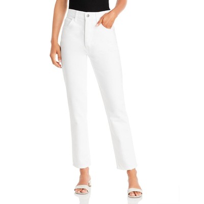 Anine Bing Womens Sonya White Straight Leg Crop Denim Ankle Jeans 29 BHFO 7803