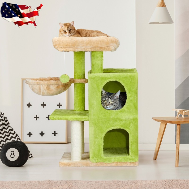 Cat Tree Tower 33.5" STURDY Activity Center Large Playing House