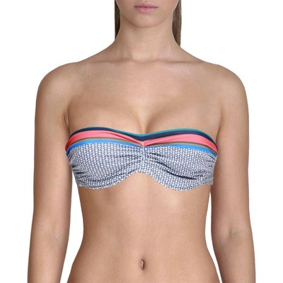 

Женский белый топ для плавания на косточках Studio La Perla, раздельный,  BHFO 9939, White/navy