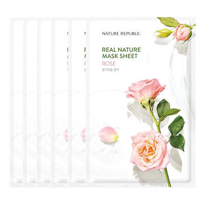 Nature Republic Real Nature Rose Moisturize  Mask Vitalizing 23ml  5pcs K-Beauty