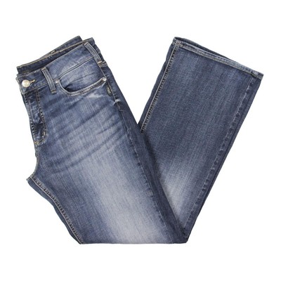 Silver Jeans Co. Женские синие джинсы средней посадки с потертостями и укороченным низом Plus 22W BHFO 6406