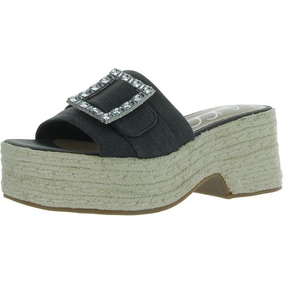 Sugar Womens Remote Black Platform Sandals Shoes 9.5 Medium (B,M) BHFO 4652