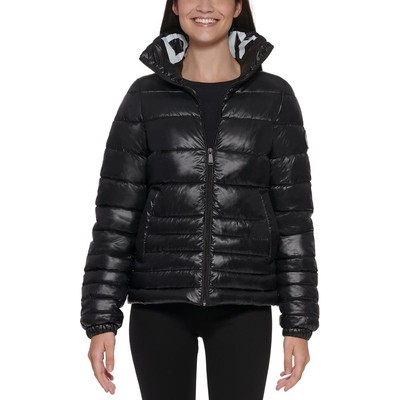 

DKNY Sport Женская черная короткая компактная куртка-пуховик с логотипом  BHFO 6806, Черный, DP1J8874