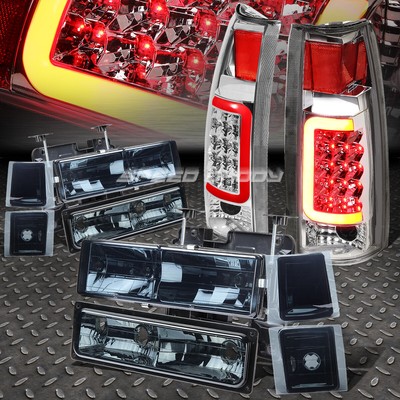 ЗАКОПЧЕННЫЙ КОРПУС ФАРЫ + УГОЛОК + ХРОМИРОВАННЫЙ 3D-ОРЕОЛ LED ЗАДНЕГО ФОНАРЯ ДЛЯ 94-98 C10 C / K