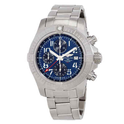 Pre-owned Breitling Avenger Chronograph Gmt Automatic Blue Dial Men's Watch A24315101c1a1
