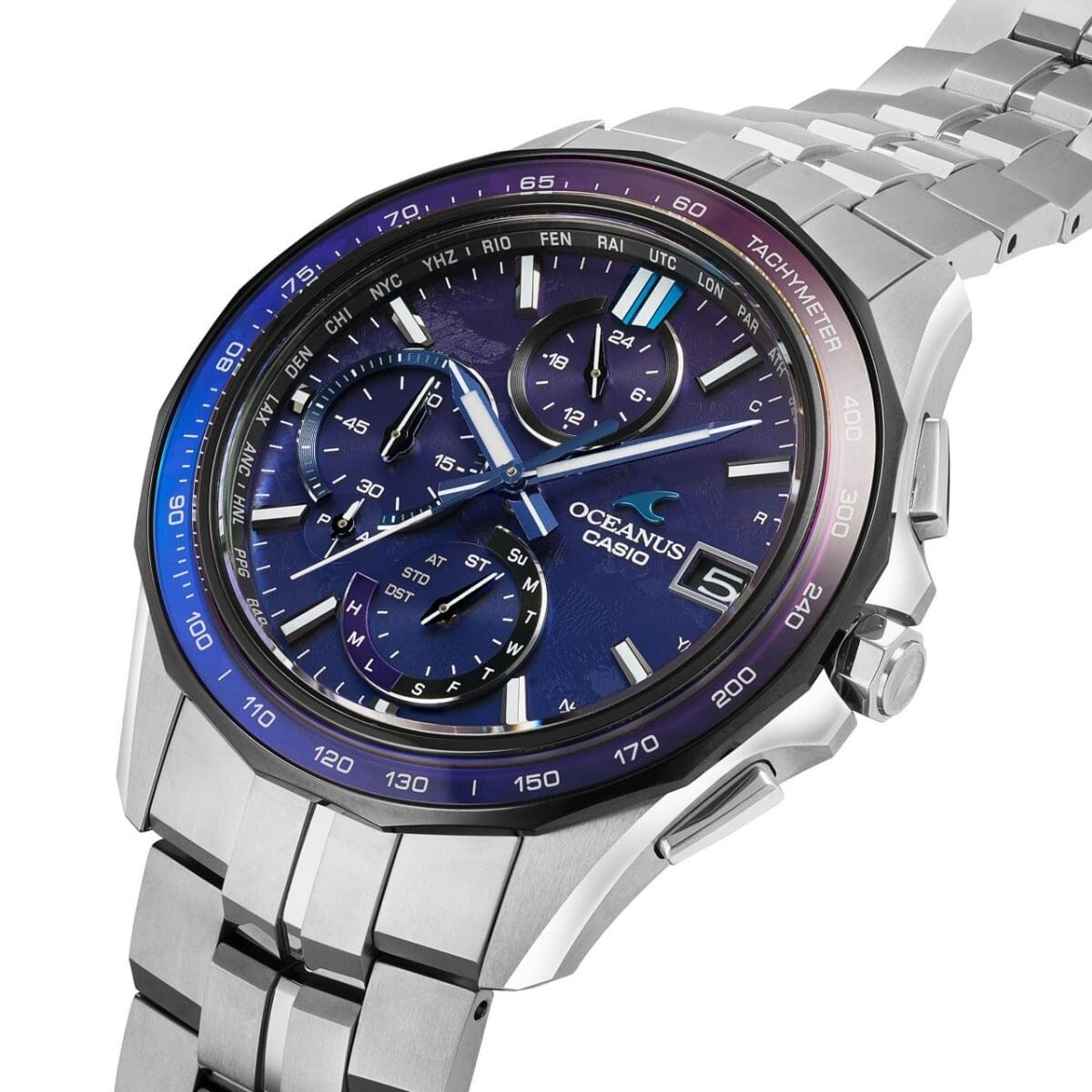 Pre-owned Casio Oceanus Ocw-s7000c-2ajf Manta S7000 Series Solar Watch Limited Titanium