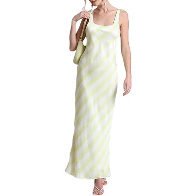 Женское макси-платье Avec Les Filles в желтую полоску с квадратным вырезом 4 BHFO 7945