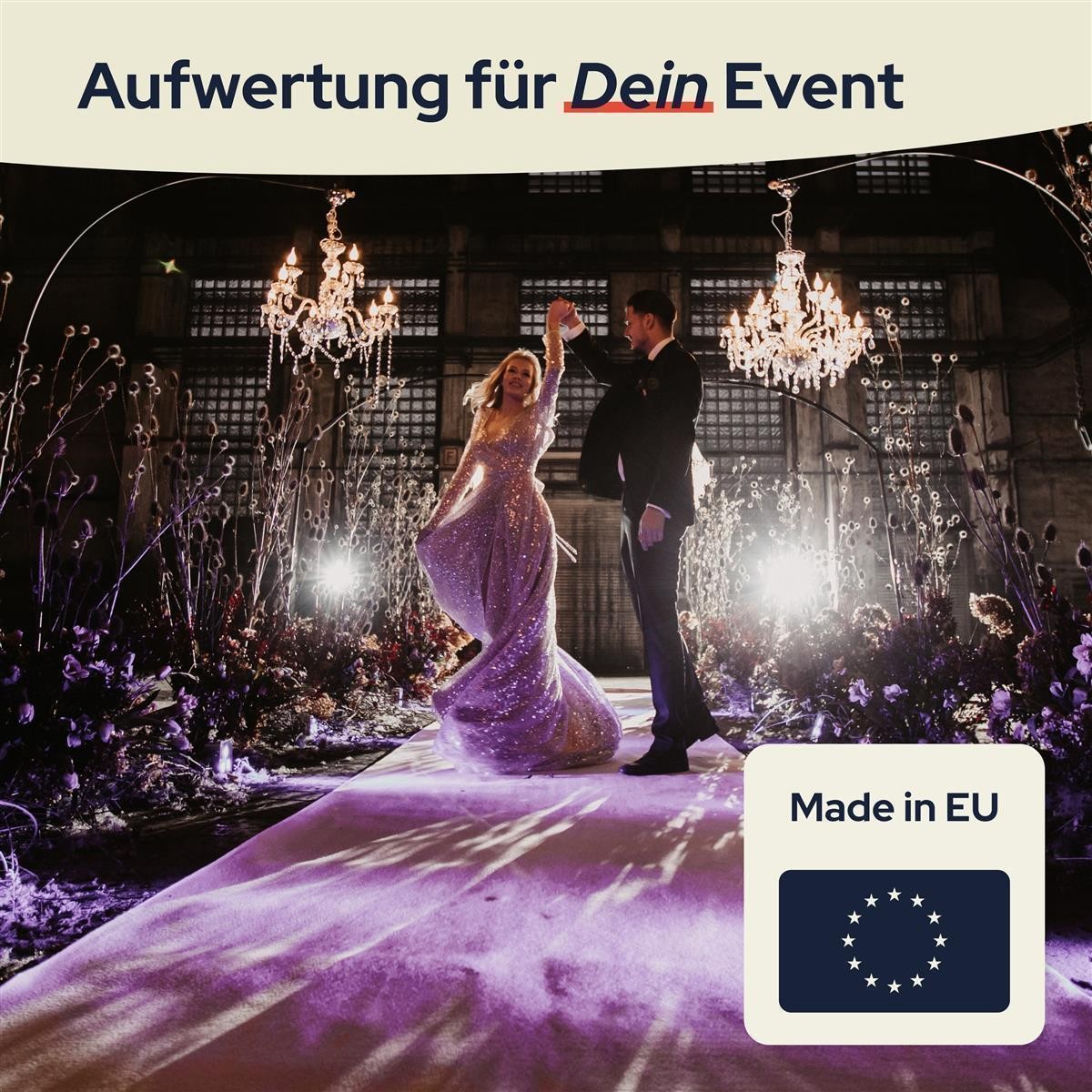 Hochzeitsteppich Rips DUBLIN Anthrazit Messeteppich  Eventteppich