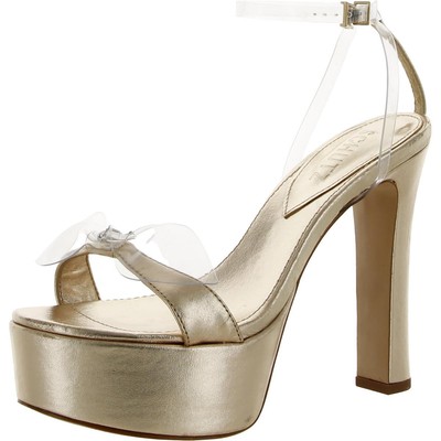 

Schutz Женские туфли Elyda Gold из кожи на металлизированном каблуке 7, средний (B,M) BHFO 1475, Metallica/platina/transparent, Elyda