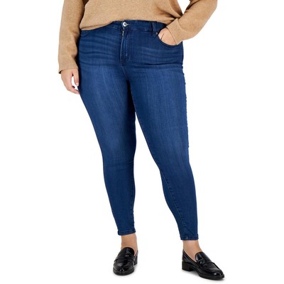 Celebrity Pink Womens The Rider Blue High Rise Skinny Jeans Plus 24 BHFO 1184