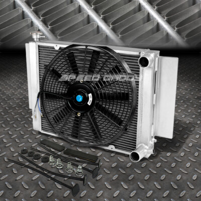 3-РЯДНЫЙ АЛЮМИНИЕВЫЙ РАДИАТОР + КОМПЛЕКТ ИЗ 1X 14 ВЕНТИЛЯТОРОВ ЧЕРНОГО ЦВЕТА ДЛЯ 79-82 MAZDA RX-7/RX7 SA/FB SA22C