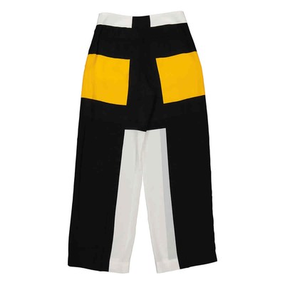 Pre-owned Burberry Deep Saffron Colorblock Jane Tailored Trousers In Yellow