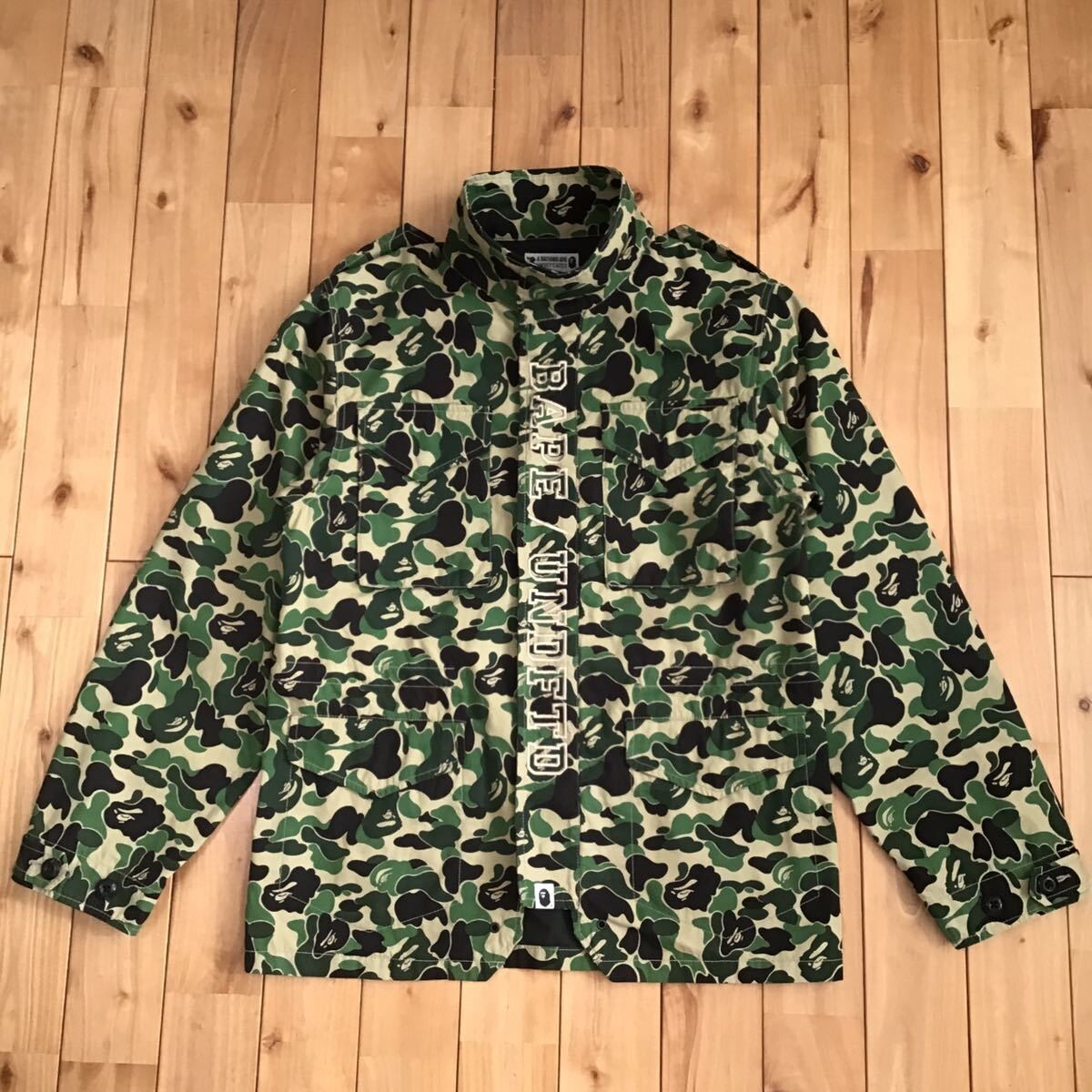 APEミリタリージャケットM-65 M BAPE × undefeated M65 military jacket ABC camo green A
