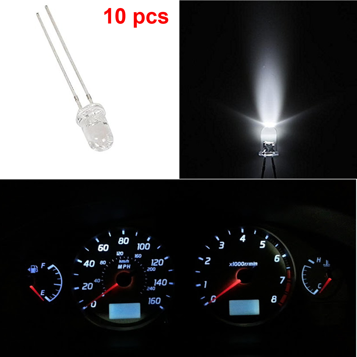 10x 5mm White Led Instrument Cluster Gauge Dash Light for Chevrolet GM GMC eBay