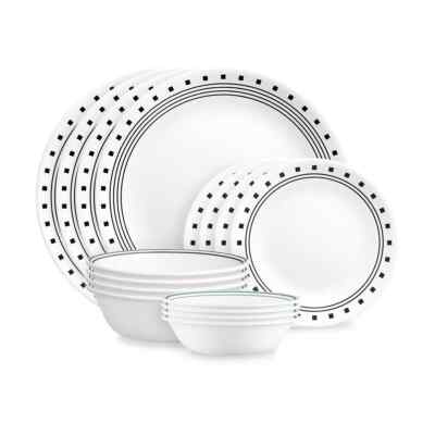 Corelle 16pc Vitrelle City Block Dinnerware Set