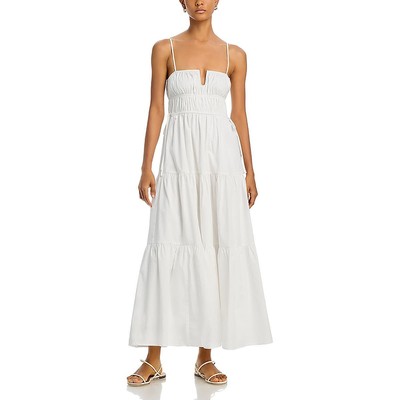 Moon River Womens Shirred Side Ties Long Midi Dress BHFO 4204