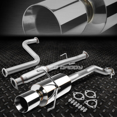 FOR 90-93 HONDA ACCORD F22 SEDAN COUPE 4 ROLLED TIP MUFFLER CAT BACK EXHAUST