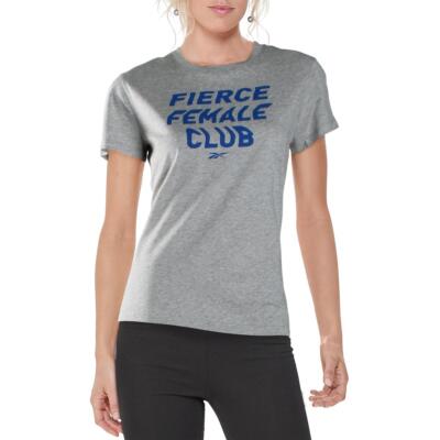 

Reebok Womens Fierce Female Club Серая футболка для фитнеса Athletic  BHFO 5819, Medium grey heather, Fierce Female Club