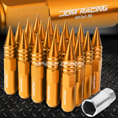 JDM АЛЮМИНИЕВЫЕ ОРАНЖЕВЫЕ ГАЙКИ С ШИПАМИ + АДАПТЕР 20 ШТ./КОМПЛ. M12X1.5 ДИАМЕТРОМ 25 ММ/ВЫСОТОЙ 107 ММ