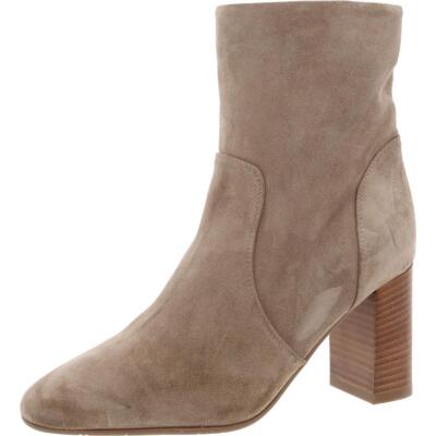 Aquatalia Womens Suede Almond Toe Stacked Ankle Boots Shoes BHFO 2240