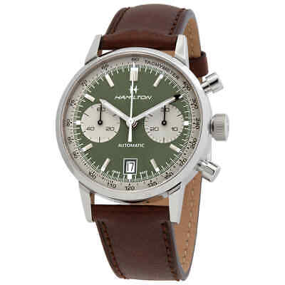 Hamilton Intra-Matic Chronograph Мужские часы с автоматическим зеленым циферблатом H38416560