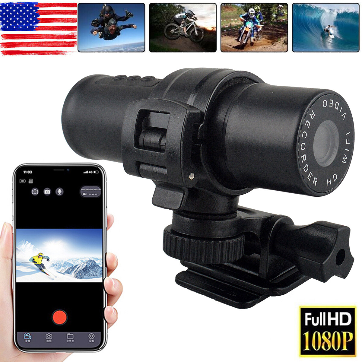 Wifi Full HD 1080P DVR Motor Bike Motor Cycle Action Helmet 