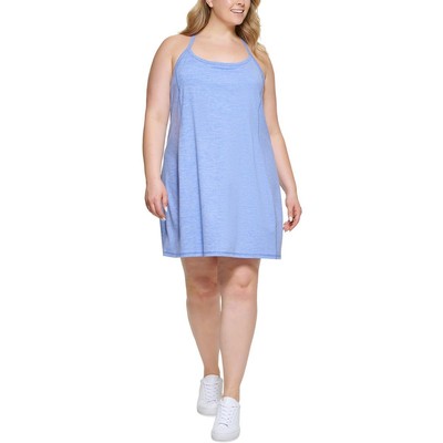 

Женское синее вязаное спортивное платье на бретелях Calvin Klein Performance Plus  BHFO 8977, Hyacinth