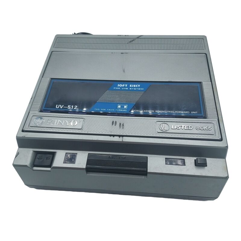 VTG Kinyo UV-512 80K5 Soft Eject VHS Rewinder & Fast Forward Unit Tested Working