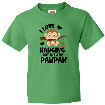 Inktastic Monkey I Love Hanging Out With My Pawpaw Youth T-Shirt Paw Grandpa Jmg