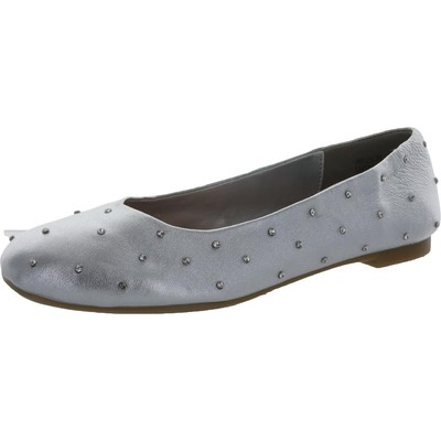 

Женские серебряные кожаные балетки Steve Madden 2, средние (B,M) BHFO 9742, Серебряный