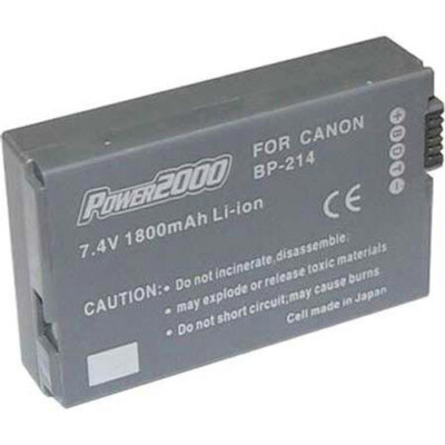 Сменный литий-ионный аккумулятор Power2000 BP-214 7,4 В 1800 мАч для видеокамеры Canon