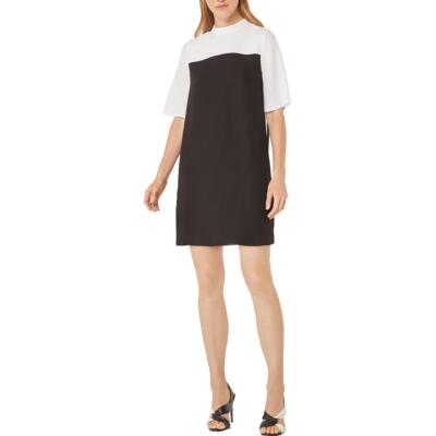 

Женское мини-коктейльное мини-платье BCBGMAXAZRIA черно-белого цвета с цветными блоками  BHFO 9454, Black/white