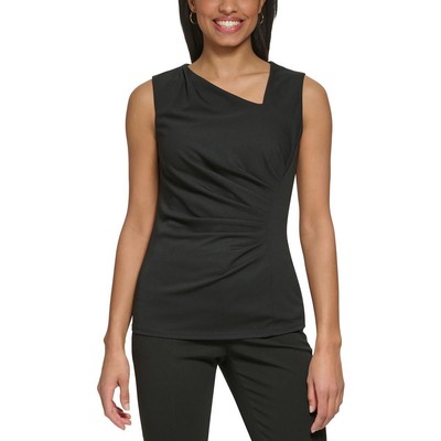 Женская черная присборенная майка-туника DKNY, верхняя рубашка PL BHFO 1567